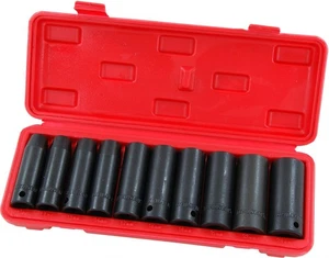 11 pc 1/2" Drive Deep Impact Socket Set Heavy Duty Garage Tool Chrome Vanadium - Picture 1 of 3