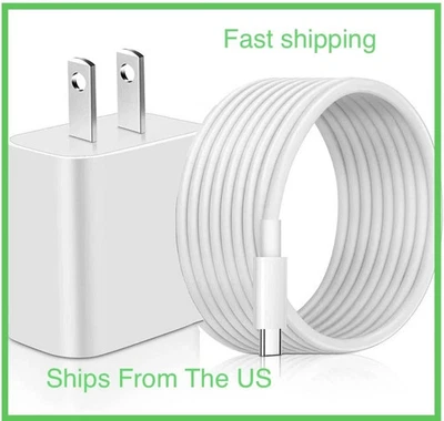 5 Pack  20W Power Adapter PD Charger USB-C to iPhone Cable For Apple 13 12 11 X - Image 1 of 4