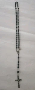 Vintage katholischer christlicher Rosenkranz Sterlingsilber & Kokos Perlen Roma Italien - Bild 1 von 10