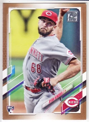 2021 Topps Update Ryan Hendrix Gold Foil Rookie 2021 Cincinnati Reds #US37 - Image 1 of 2