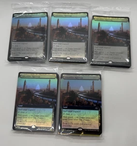 Aetherdrift Finish Line Bundle Foil Land Packs sigillato lotto di 5 fogli primo posto - Foto 1 di 5
