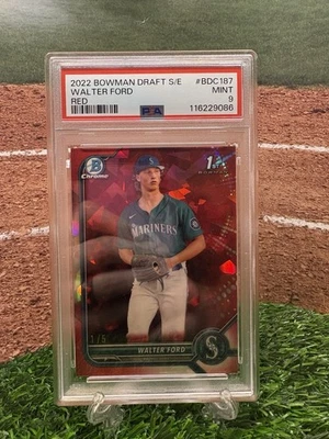 2022 Bowman Draft S/E Walter Ford Red 1st /5 PSA 9 Pop 1 None Higher - Mariners - Image 1 of 2