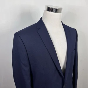 Vince Camuto 42L Slim Sport Coat Navy Blue Two Button Double Vented Poly Blend - Picture 1 of 8
