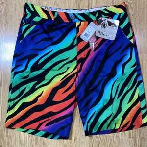 Royal and Awesome Men`s Size 36 Golf Shorts Wild Ones Animal Print Shorts - Picture 1 of 18