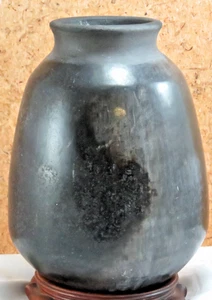 Vintage 1960s Raku Style 7 1/4" Tall Pottery Vase Signed - Picture 1 of 11