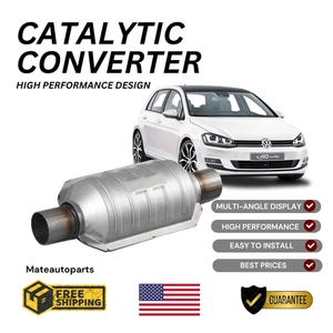 For All Volkswagen golf Catalytic Converter 2.25" High Quality Best Materials - Picture 1 of 9