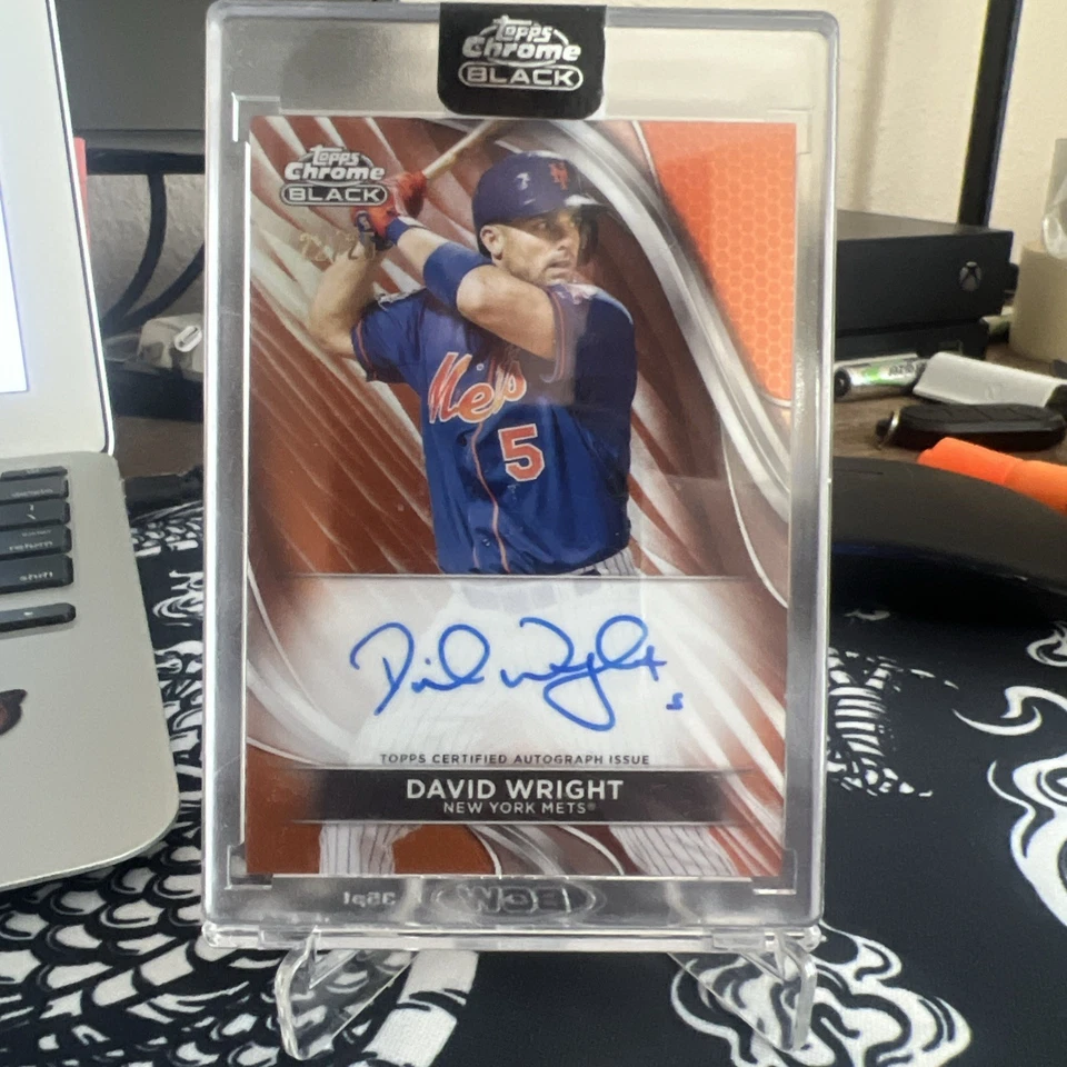 David Wright Topps Chrome Black Auto 22/25 Cba-dwr - Image 1 of 2