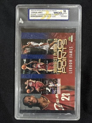 2003-04 Upper Deck Coll. LeBron James Rookie Youngest player to 1k Pts WCG 10 - Image 1 of 2