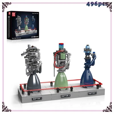 Mould King 10247 Raptor Rocket Engine Building Blocks Mechanical Science Model - Image 1 of 4