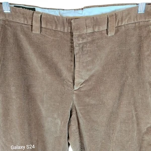 ORVIS Corduroy Pants Mens 38 Brown Brisbane Moss Fabric Flat Front Trousers - Picture 1 of 6