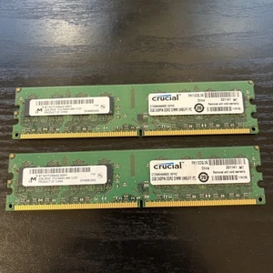4GB 2x2GB PC2-6400 CRUCIAL CT25664AA800.M16FH MICRON DDR2-800 Desktop Memory Kit - Picture 1 of 4