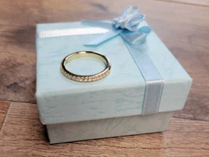 TIFFANY & Co. Soleste® Prong Set Half Eternity Diamond Ring 18kt YG Size 4 ¾~ - Picture 1 of 5