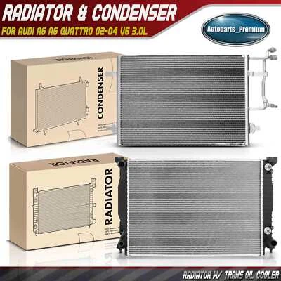 Nuevo kit de refrigeración de radiador y condensador de CA para Audi A6 A6 Quattro 2002-2004 V6 3,0 L Foto 1 de 4