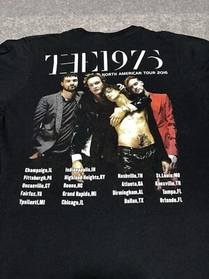 Camisa de concierto The 1975 negra mediana gira norteamericana 2016 banda City Bay Island Foto 1 de 4