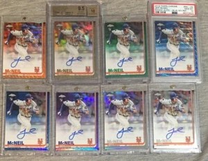 Jeff McNeil 2019 Topps CHROME AUTO ROOKIE LOGO LOT-8 #D/25 /50 /99 /150 PSA 10 - Picture 1 of 11