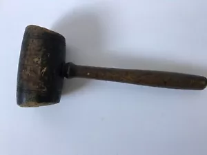 Antiker Holzhammer Buchdruck Drucker primitiver Hammer 12 Zoll lang - Bild 1 von 8