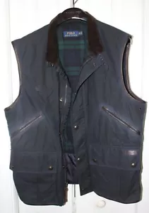 NWOT Beautiful New Waxed Oil Cloth Ralph Lauren Blue Vest XL Ret: $398.00 - Picture 1 of 1