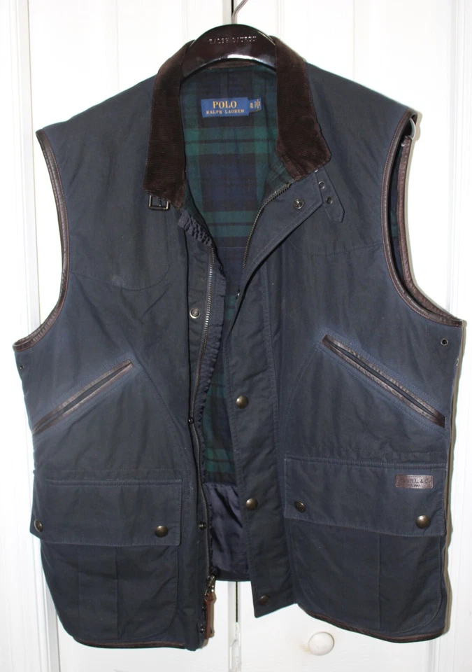 Nuevo sin etiquetas Hermoso Nuevo Chaleco Azul Ralph Lauren Paño al Aceite Encerado XL Ret: $398.00 Foto 1 de 1