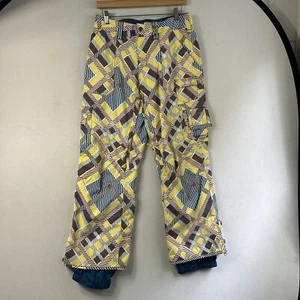 BURTON DRY RIDE Adjustable Waist Band Both Sides Ski Pants Geometric Print Small - Picture 1 of 18