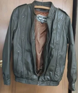 Chaqueta de Cuero deNaive Paris De Colección Bombardero Motociclista Forrada de Piel de Conejo Para Hombre Talla - Imagen 1 de 14