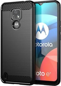 For Motorola Moto E7 Case, XT2095 Carbon Fibre Shockproof Armour Gel Phone Cover