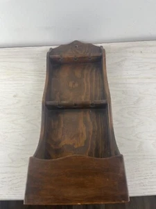 Antique Mahogany Wood Spoon Wall Hanger Shelf 17.5 Inches Good Condition - Picture 1 of 6