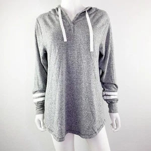 Enza Heather Gray Long Sleeve Hooded Sweatshirt Size M Casual Normcore - Picture 1 of 8
