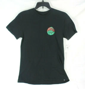 Quicksilver Happy Holidays Surfer Black Tshirt Sz Med NWT - Picture 1 of 8