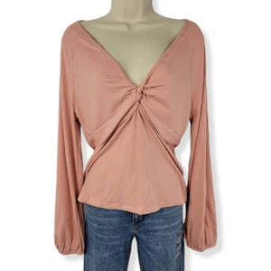 American Rag low cut twist front Blouse Large Junior - Picture 1 of 2