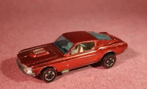 Hot Wheels Redline CUSTOM MUSTANG Red White Int BEVELLED HOOD - Picture 1 of 6