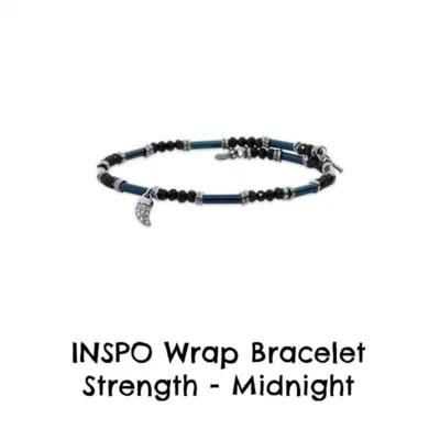 Pulseira Keep Collective ajustável Inspo Wrap FORÇA chifre charme bobina meia-noite - Imagem 1 de 2