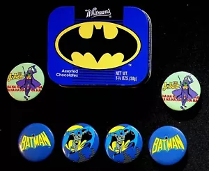 Lote de 6 prendedores abotonados Batman Joker 2011 + contenedor de chocolate Batman Whitman - Imagen 1 de 2