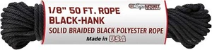 1/8" 50 Ft Solid Braided Polypropylene Rope, Heavy Duty, Weatherproof Utility Co - Picture 1 of 3