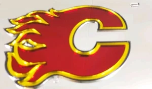 NHL Calgary Flames Laser License Plate Cut Auto Tag, Silver Acrylic Man Cave - Picture 1 of 2
