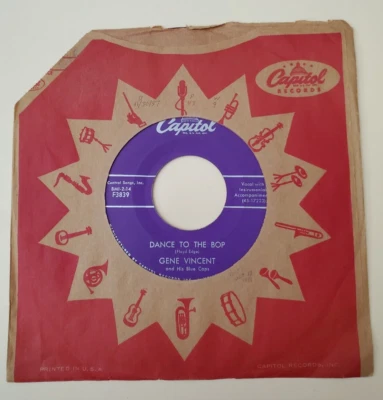 Gene Vincent and His Blue Caps DANCE TO THE BOP (45) #3839 PLAYS VG+ TO VG++ - Image 1 of 4