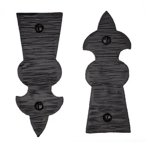 2 Pack 4" Decorative Dummy Strap Hinges, Rustic False Hinges, Iron Faux Hinges - Picture 1 of 5
