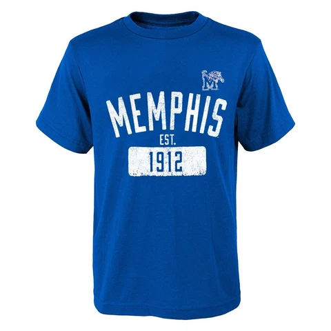 Memphis Tigers NCAA Youth Blue "Arc & Pill" Graphic T-Shirt Cover
