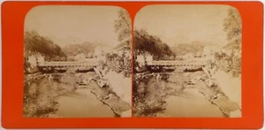 Menton.Vallon du Carrey.Pont Rivière.Photo Stereo Albuminée.Albumen Stereoview. - Bild 1 von 2