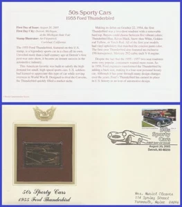 USA7 #3935 ADDR GOLDEN REPLICA FDC   Sporty Cars 1955 Thunderbird - Picture 1 of 1