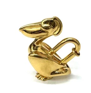 Hermes Gold Pelican Bird Cadena Lock Bag Bangle Charm 1992 Limited  - Picture 1 of 7