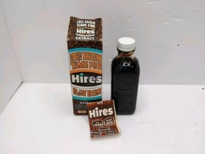 Vintage Hires Root Beer Extract Bottle 3oz With Instructions Recipes New - Picture 1 of 7
