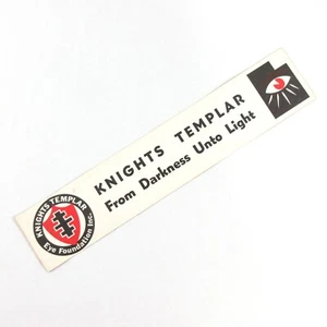 Vintage Freimaurer Tempelritter Autoaufkleber Eye Foundation Utah 1990er - Bild 1 von 4