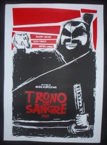 Póster de Pantalla Cubana Firmado TRONO DE SANGRE para Película de Kurosawa/Japón Cuba - Imagen 1 de 7