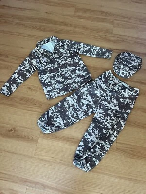 Disfraz de Soldado Niño Talla 4-6 Ejército Camuflaje Halloween Conjunto de Vestir con Pantalones Sombrero de copa Foto 1 de 4