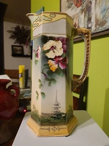 Handpainted Nippon Decorative Pitcher - Picture 1 of 11