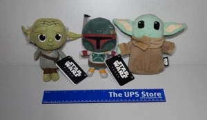 Funko Smugglers Lot Bounty Exclusive Star Wars Yoda Boba Fett Grogu 6" Plush - Picture 1 of 2