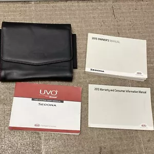 2015 Kia Sedona Owner's Manual & Leather Case OEM Red Stitching FAST SHIP! - Picture 1 of 6
