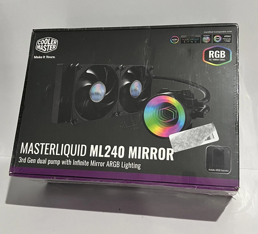 •SEALED• Cooler Master MasterLiquid ML240 Mirror 240mm ARGB Dual Pump 3rd Gen - Image 1 of 2
