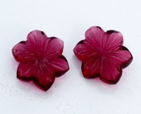 17 Cts  Pink Quartz Fine Hand Carved Pair Loose Stone Size=19X15X5MM