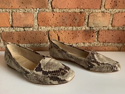 Circa JOAN & DAVID LUXE "Lucia" 5M Snake Print Leather Loafers Flats  EUC - Image 1 of 4